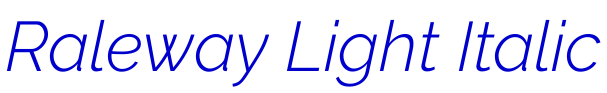 Raleway Light Italic police de caractère